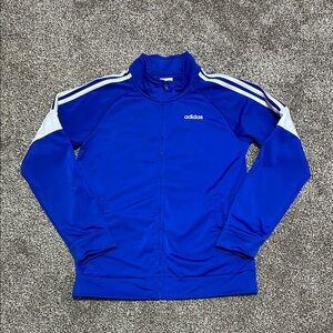 Adidas Royal Blue Track Jacket with White Stripes kids youth 14/16